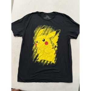 Authentic‎ Pokemon Pikachu Shirt Men's XL Black Yellow
